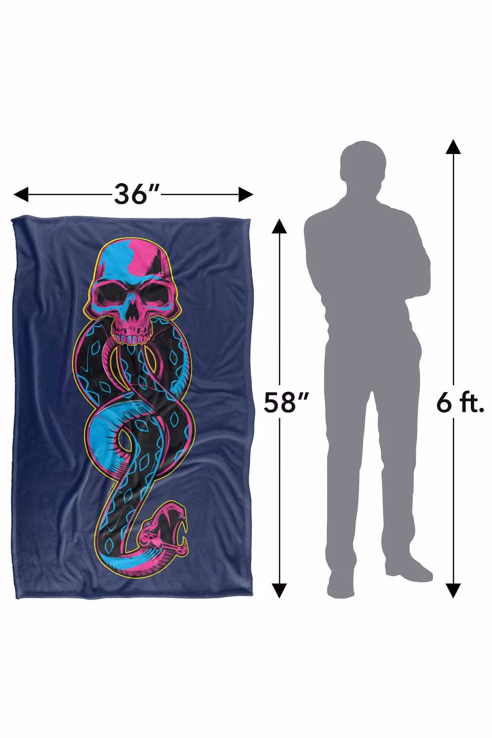 LOGOVISION Harry Potter Death Eater Dark Mark Super Soft Fleece Throw Blanket, Multicolour, W: 152.4 cm x L: 152.4 cm – 7
