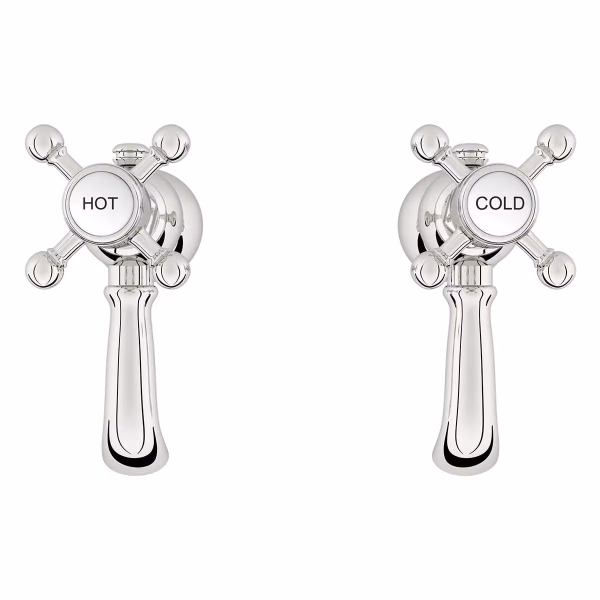 Nes Home Edwardian Traditional Chrome Twin Basin Taps in Silver – 2