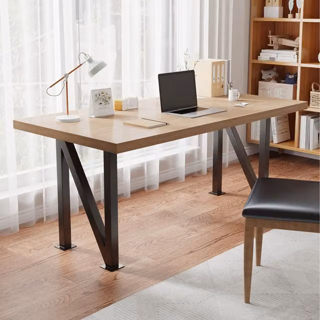 Livingandhome Set of 2 N-Shaped Iron Table Legs, Black, H x W x D: 40 x 30 x 7 cm