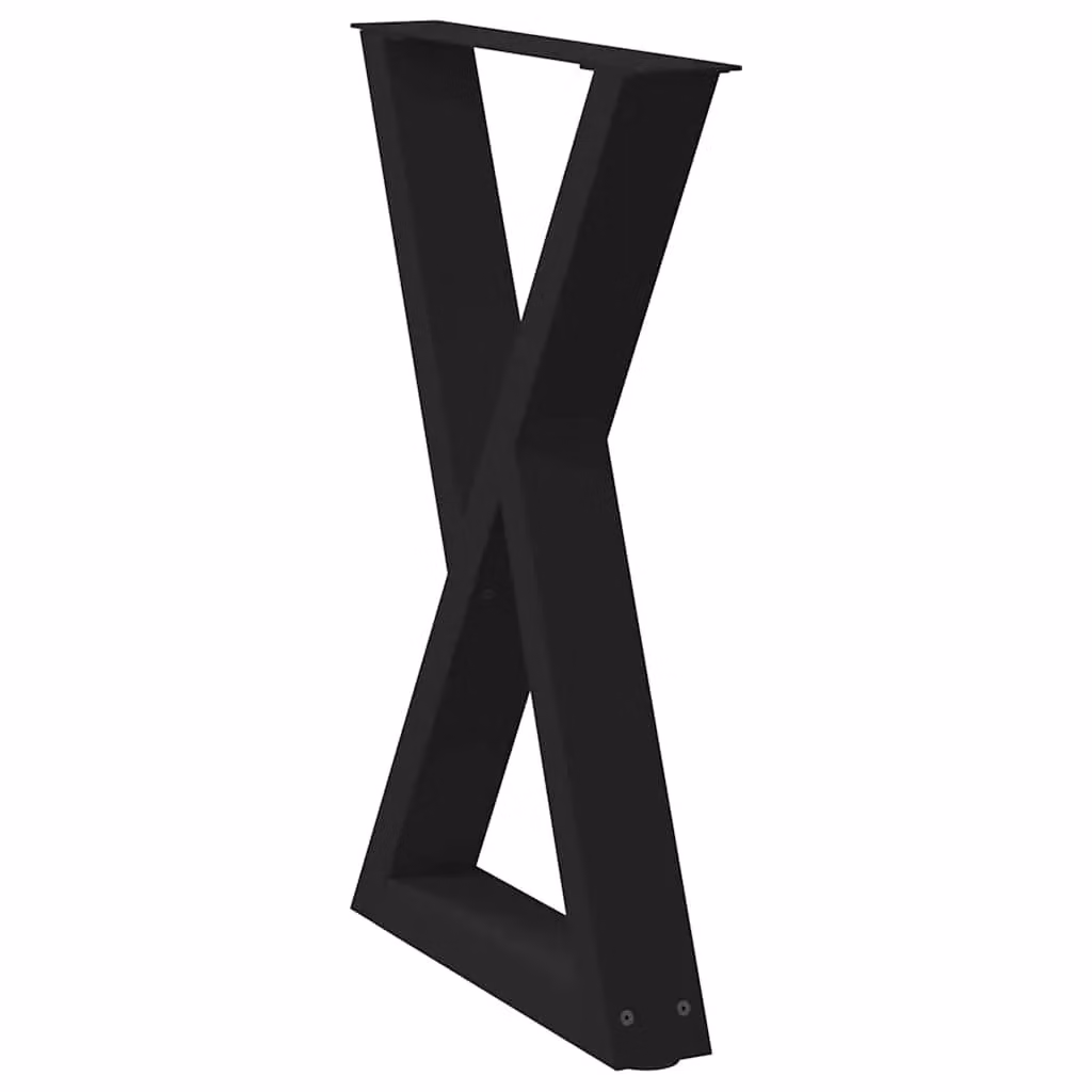 Berkfield Home Dining Table Legs, 2 Pieces, Black Matt Steel, W: 50 cm, H: 72-73.3 cm – 3
