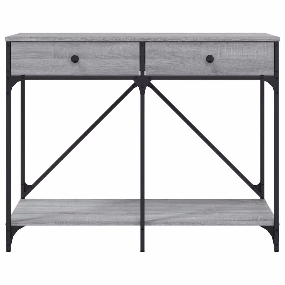 Berkfield Home Grey Sonoma Console Table, W: 100 cm, D: 39 cm, H: 78.5 cm – 4