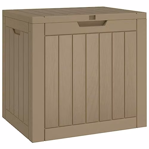 vidaXL Grey Plastic Garden Storage Box W/D/H: 55.5 x 43 x 53 cm