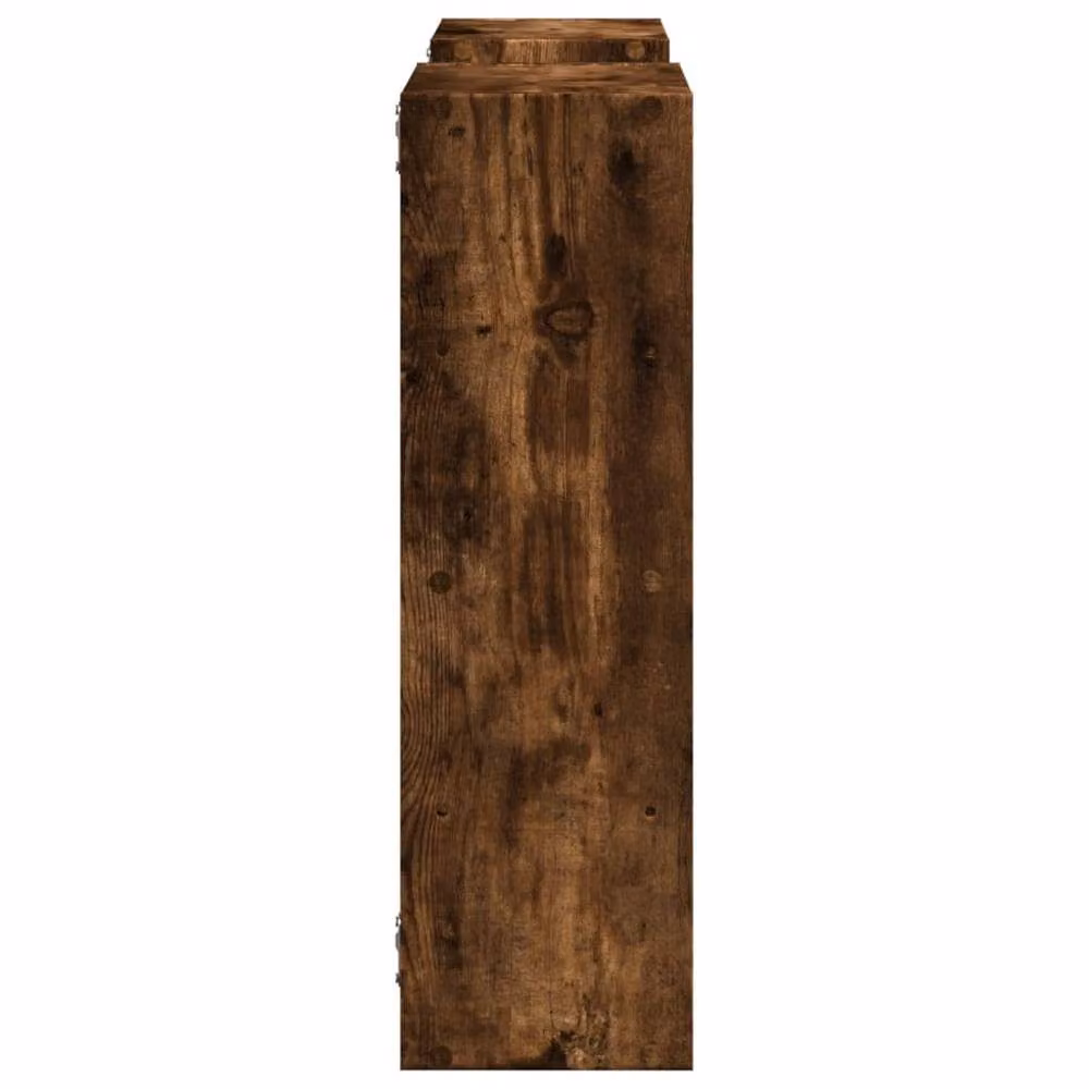 Berkfield Home Smoked Oak Wall Shelf, Brown, W/D/H: 96 x 18 x 60 cm – 4