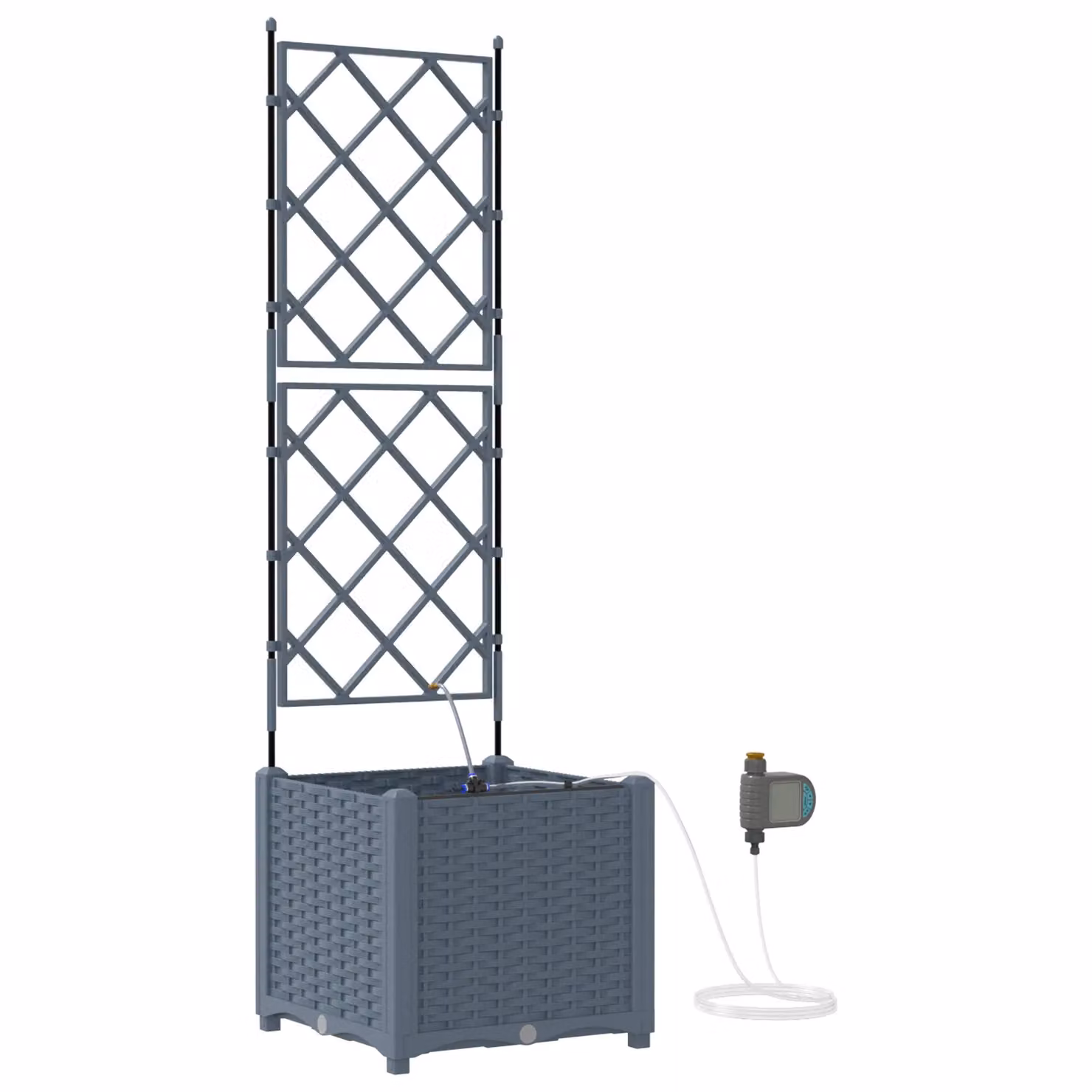 Berkfield Home Garden Planter with Water Irrigation System in Grey and Multicolour Stainless Steel – 2