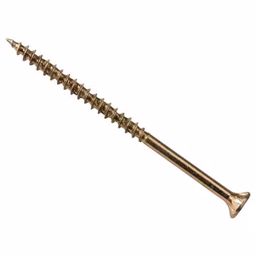 Forgefix Galvanised Torx Wood Screws, Yellow/Gold, 100 Pack, Diameter: 6.0 mm, Length: 80.0 mm