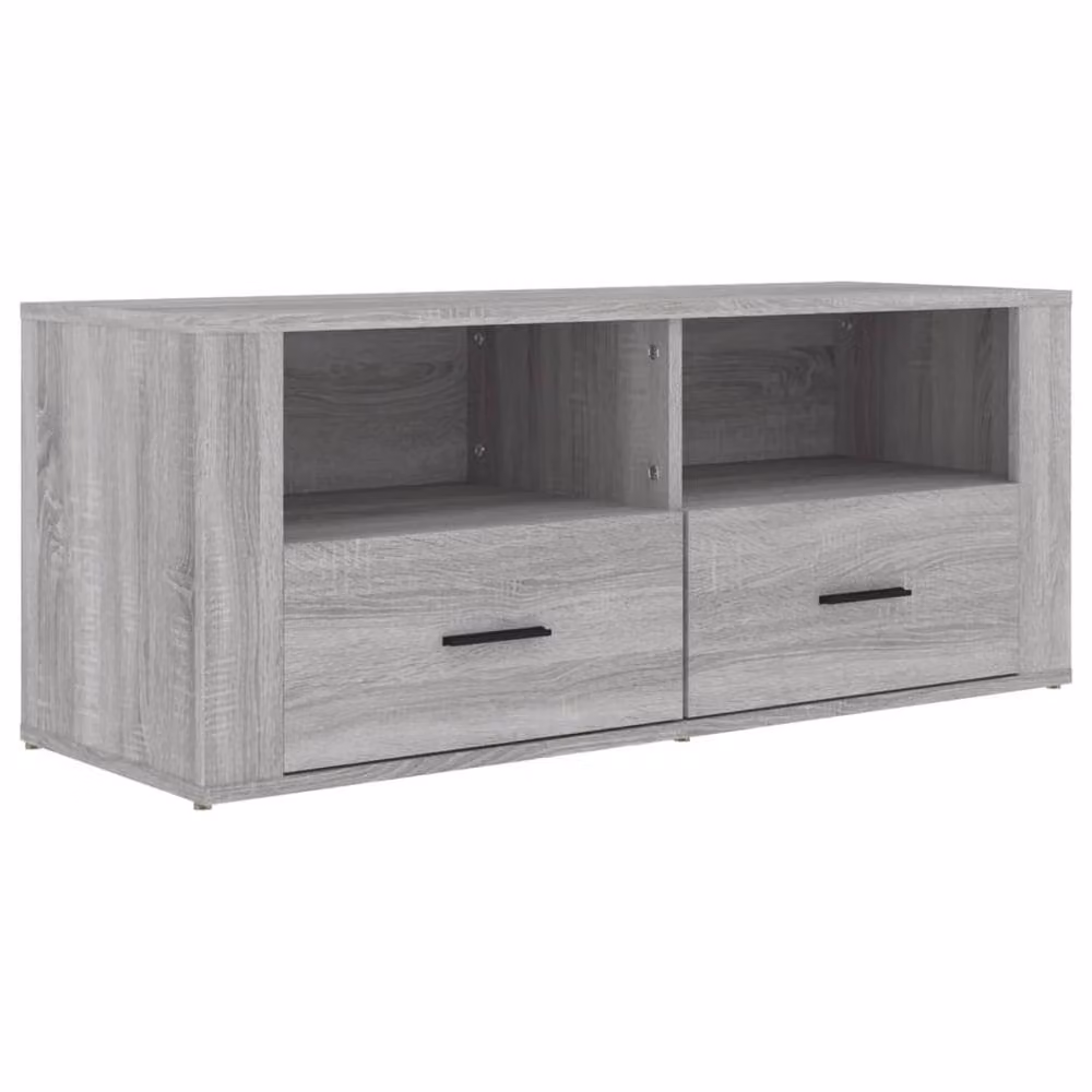 Berkfield Home Modern Grey Sonoma TV Cabinet in Matt MDF, W/D/H: 100 x 35 x 40 cm – 2