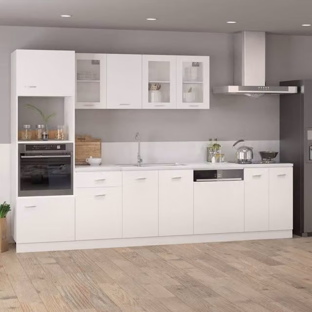Berkfield Home White Glossy Hanging Glass Cabinet with Glass Doors, W/D/H: 40 x 31 x 60 cm – 1