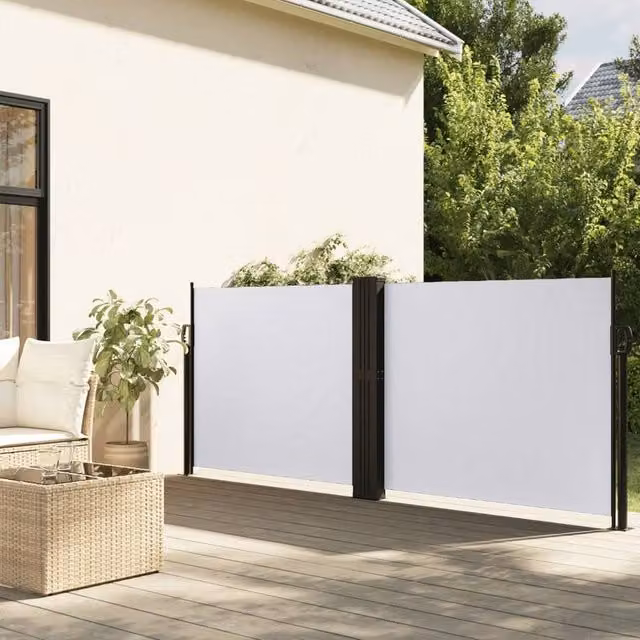 Berkfield Home Retractable Side Awning in White, W/H: 600 x 120 cm
