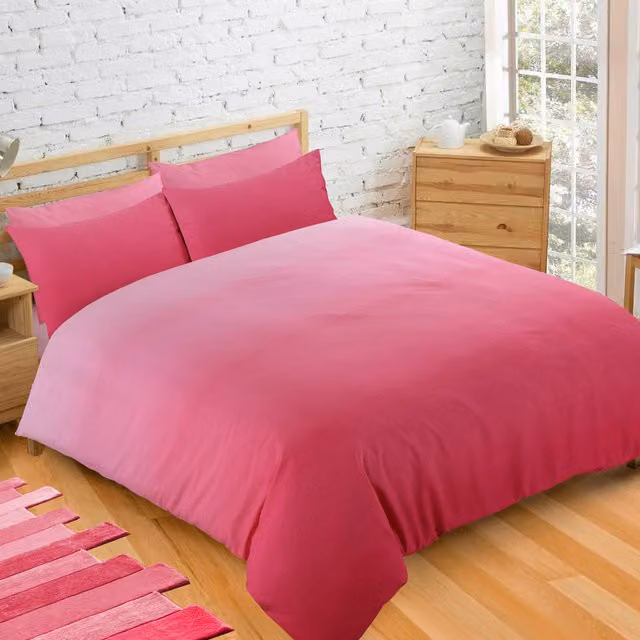 Velosso Pink Striped Ombre Duvet Cover and Pillowcase Set, W/D/H: 180 x 200 cm