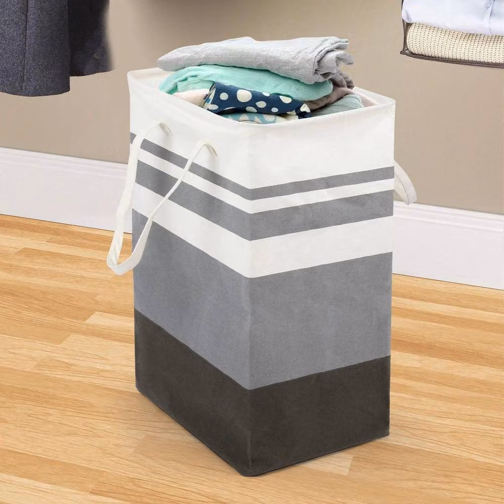 Kelvenix Collapsible Laundry Baskets in Grey, 2 x 75L with Handles – 2
