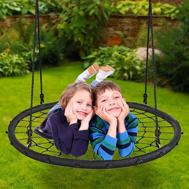 The Magic Toy Shop Giant Nest Swing for Kids in Black