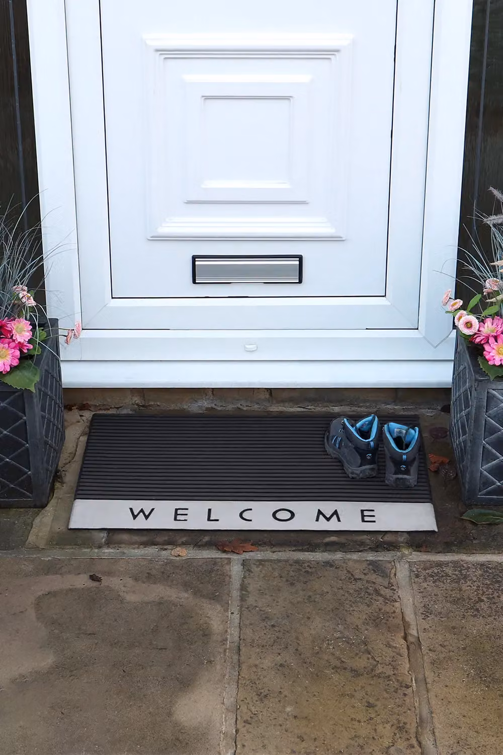 JVL Quartz Welcome Scraper Rubber Doormat, Black, W: 45 cm, D: 75 cm – 6