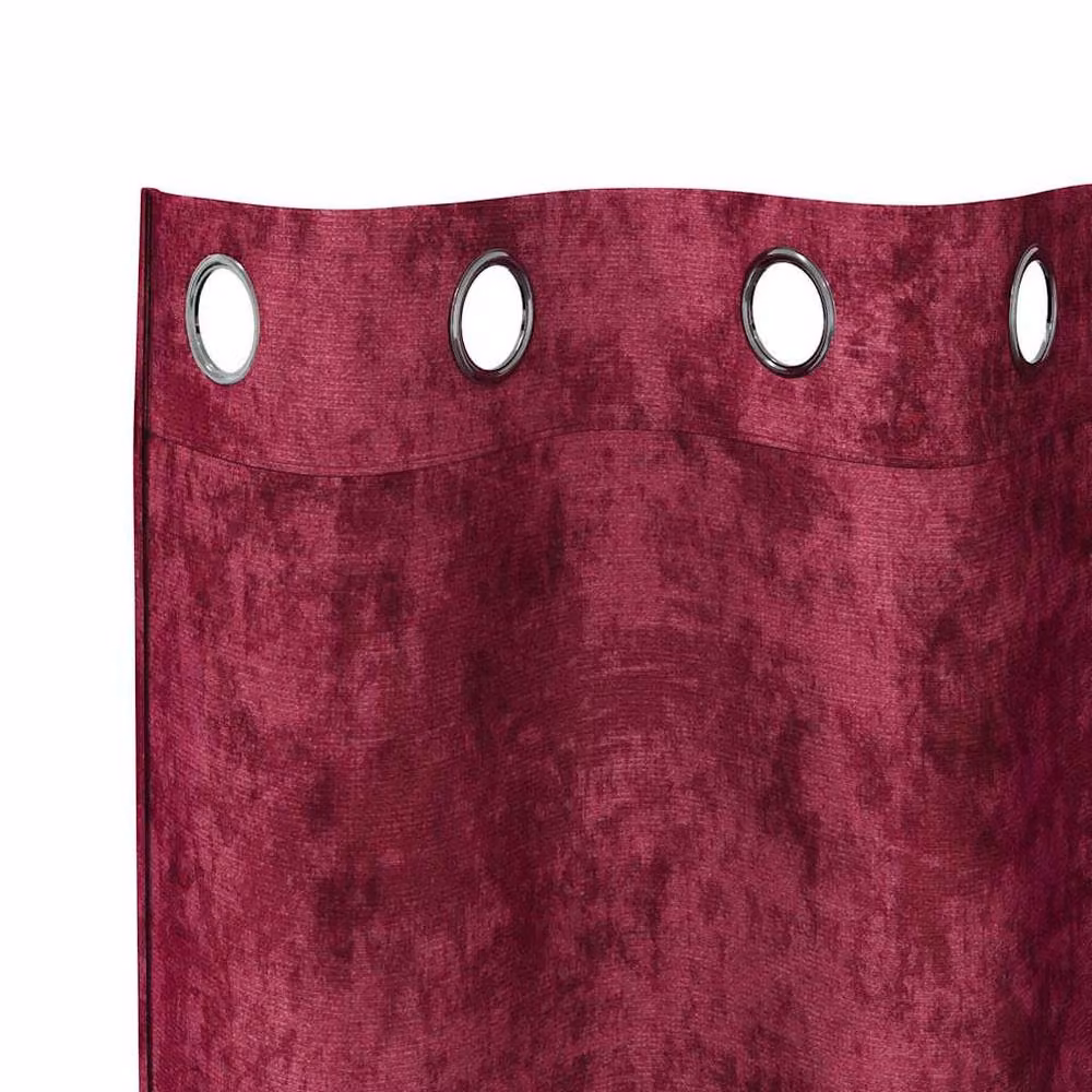 Berkfield Home Velvet Eyelet Curtains, 2 Pack, Red, H 175 cm x W 140 cm – 5