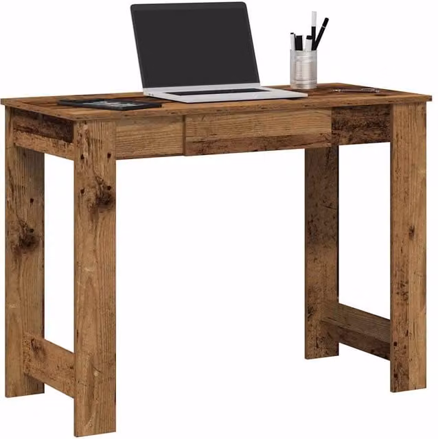Berkfield Brown Rustic Writing Desk in Engineered Wood W/D/H: 100 x 45 x 75 cm – 1