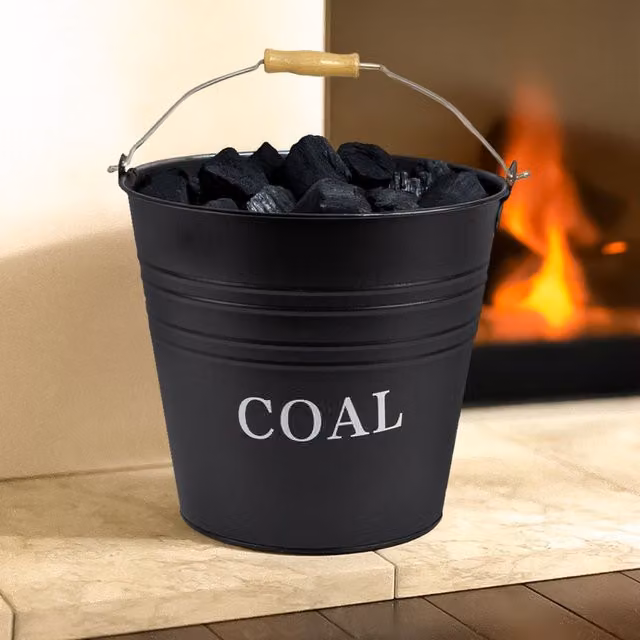 Marco Paul Heavy Duty Fireside Coal Bucket, Black, 12L