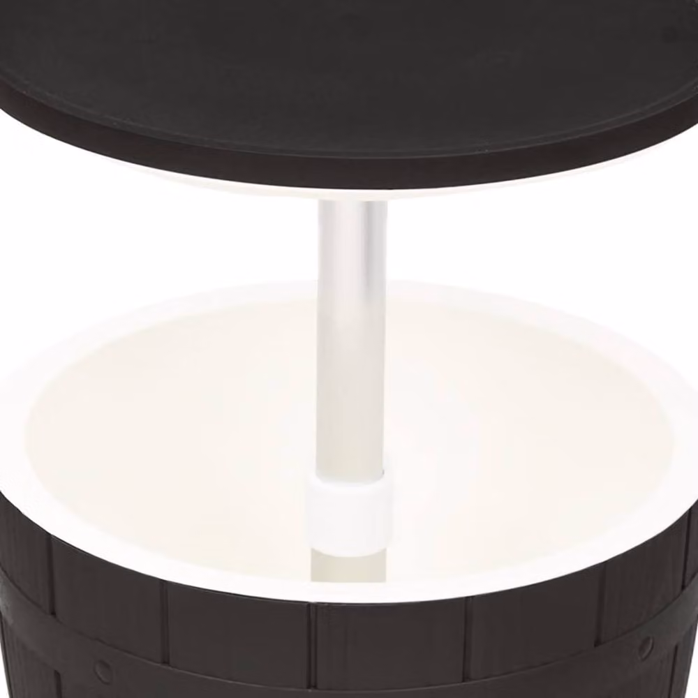 Berkfield Home 3-in-1 Ice Cooler Table in Black Matt Polypropylene – 3