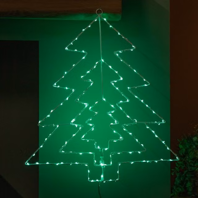 Samuel ALEXANDER 50cm Light up 3 Layered Christmas Tree with 150 Multi-Action Green LEDs in Green and White – 1
