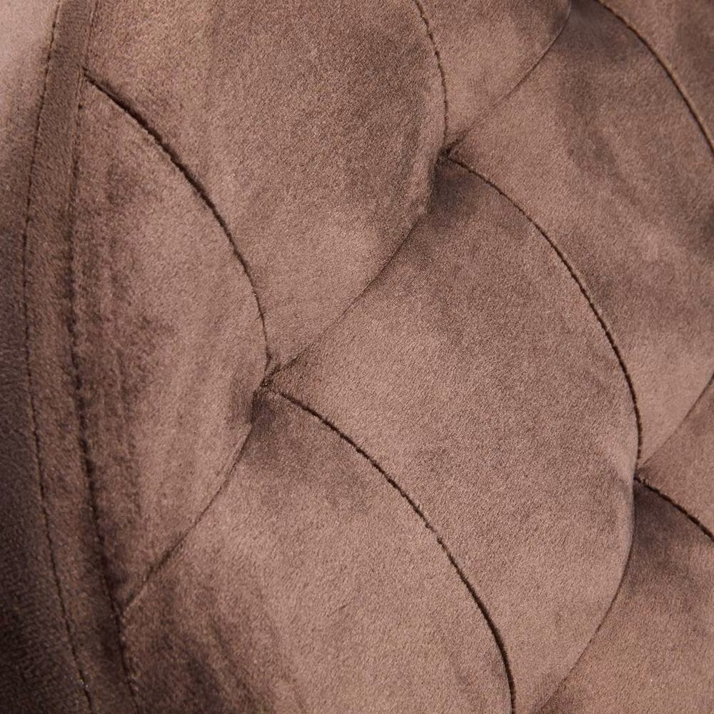 OHS Matte Velvet Round Ottoman Storage Stool in Chocolate Brown – 4