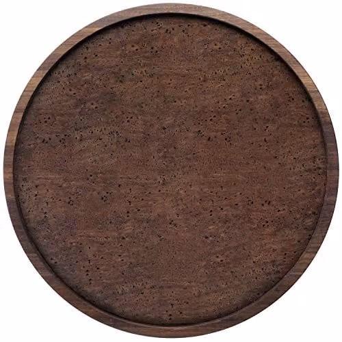 LSA International City Serving Tray in Brown Walnut and Cork, Diameter: 40 cm – 1