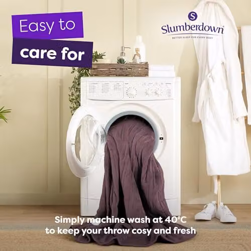 Slumberdown Comfy Hugs Fleece Electric Heated Throw Blanket in Purple, W/D/H: 130 x 160 cm – 5