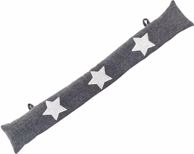 Nicola Spring Grey Herringbone Draught Excluder, Width: 78.5 cm