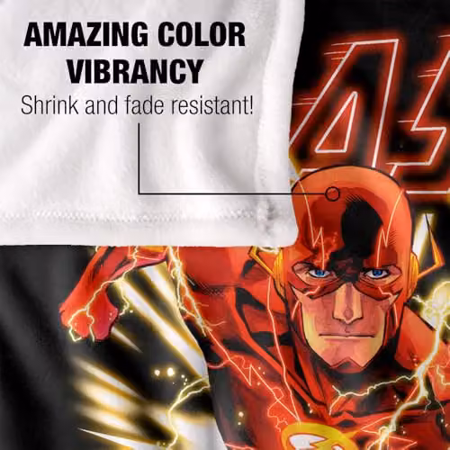 LOGOVISION Justice League Flash Glow Super Soft Silky Touch Fleece Throw Blanket, Multicolour, W: 127.0 cm, H: 152.4 cm – 3