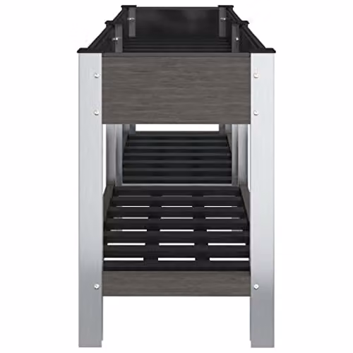 vidaXL Garden Raised Bed with Shelf, Grey WPC and Steel, W/D/H: 150 x 50 x 75 cm – 5