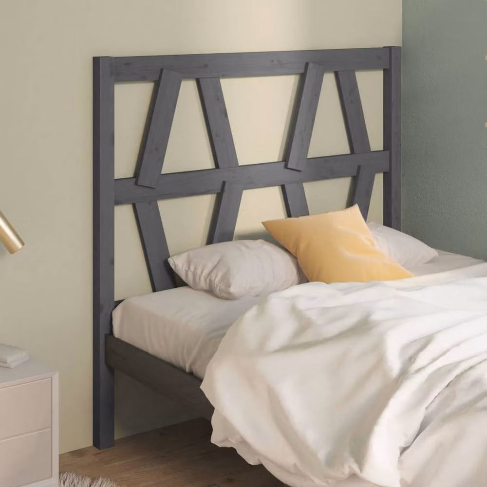 Berkfield Home Grey Rustic Solid Pine Wood Bed Headboard W/D/H: 96 x 4 x 100 cm – 2