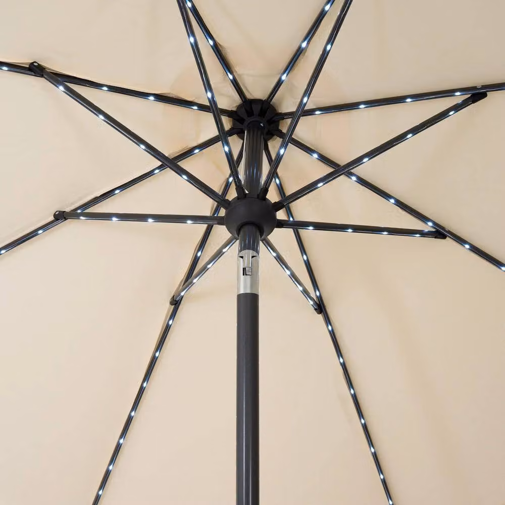 Monstershop LED Tilt Parasol in Beige, Diameter: 270 cm – 3