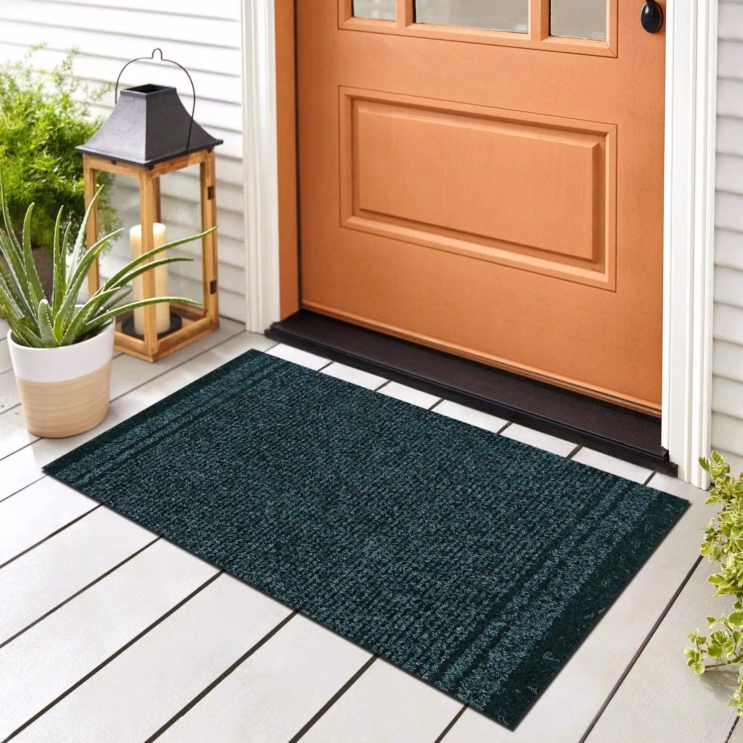 RugsX Malaga Green Rectangular Doormat, W: 66 cm, D: 120 cm – 2