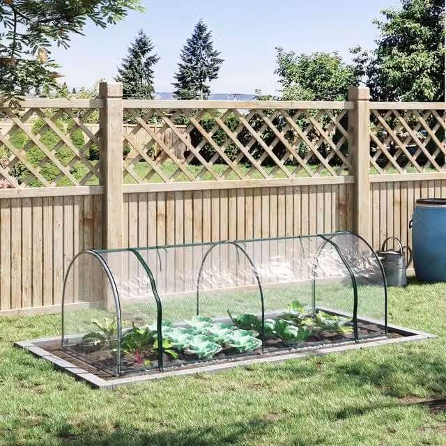 OUTSUNNY White Steel Frame Tunnel Greenhouse Outdoor Grow House W/D/H: 100 x 80 x 100 cm – 1