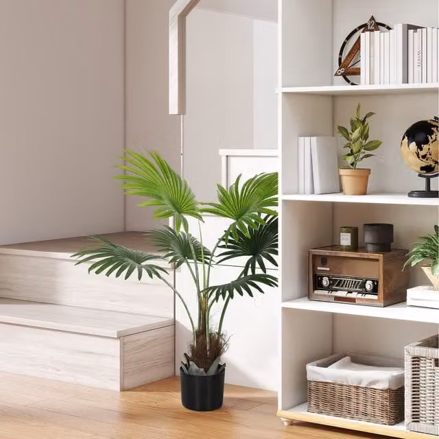 HOMCOM Green Artificial Palm Tree with PEVA Leaves and Coconut Coir, Height: 94 cm