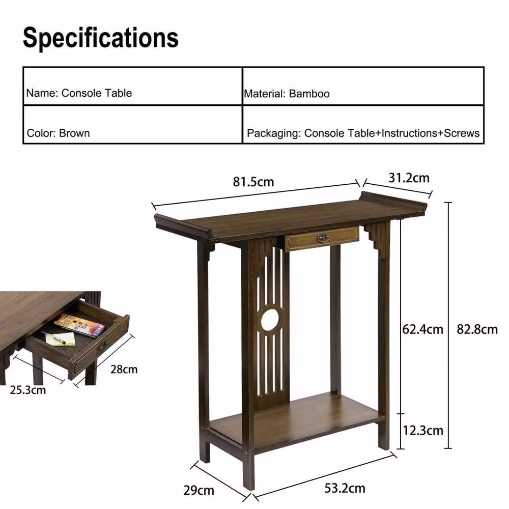 KORVIXA Brown Wood Console Table – 2