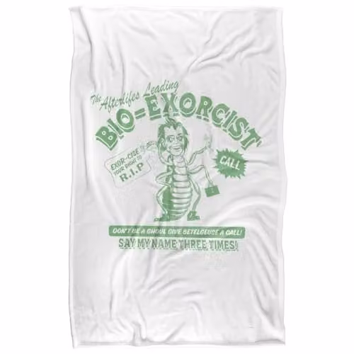 LOGOVISION Beetlejuice Beetlejuice 2 Super Soft Silky Touch Fleece Throw Blanket, White, W/D/H: 91 x 147 cm