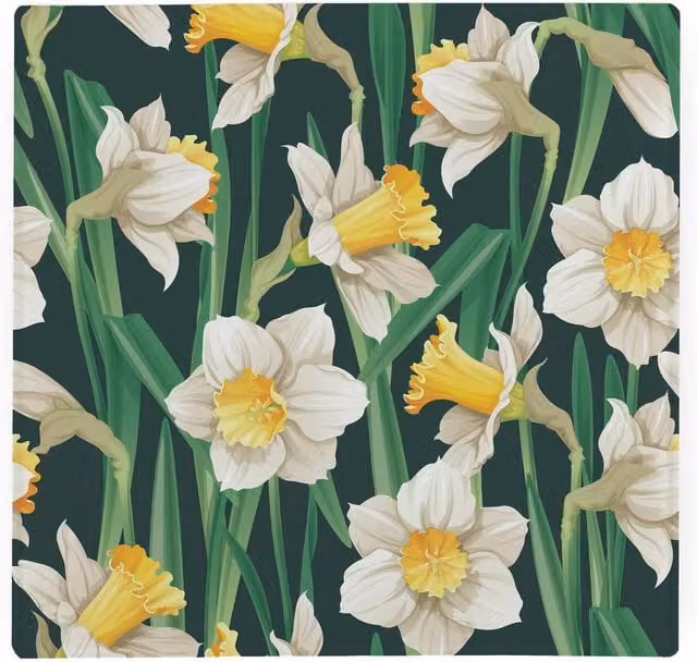 Purely Home Daffodils Large Square Glass Worktop Protector and Chopping Board in Yellow and Multicolour