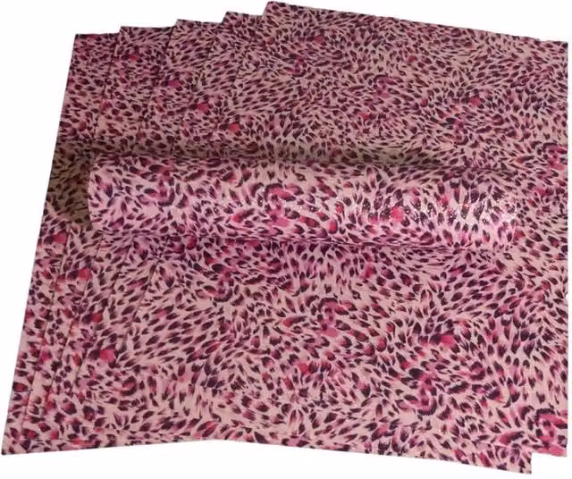 Syntego 10 Sheets of A4 Pink Animal Print Soft Touch Glitter Construction Paper in Pink, Black and White
