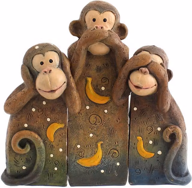 KDMK See, Speak, Hear No Evil Monkeys Tabletop Decoration, Brown
