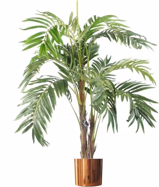 Botanik UK Artificial Palm Tree with Round Metal Planter in Green