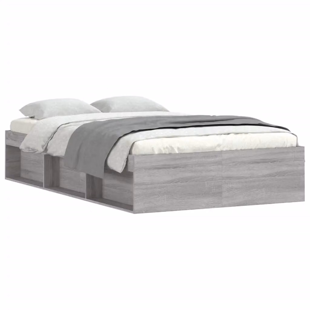Berkfield Home Grey Sonoma Bed Frame with Side Compartments, W: 120 cm, L: 200 cm – 2