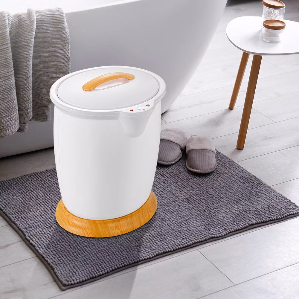 Gymax 20L Large Capacity Barrel Bucket Towel Warmer in White – 2