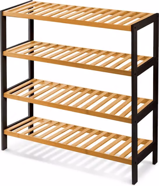 Keplin 4-Tier Bamboo Shoe Rack in Black and Beige, W/D/H: 70 x 24.5 x 67 cm – 5