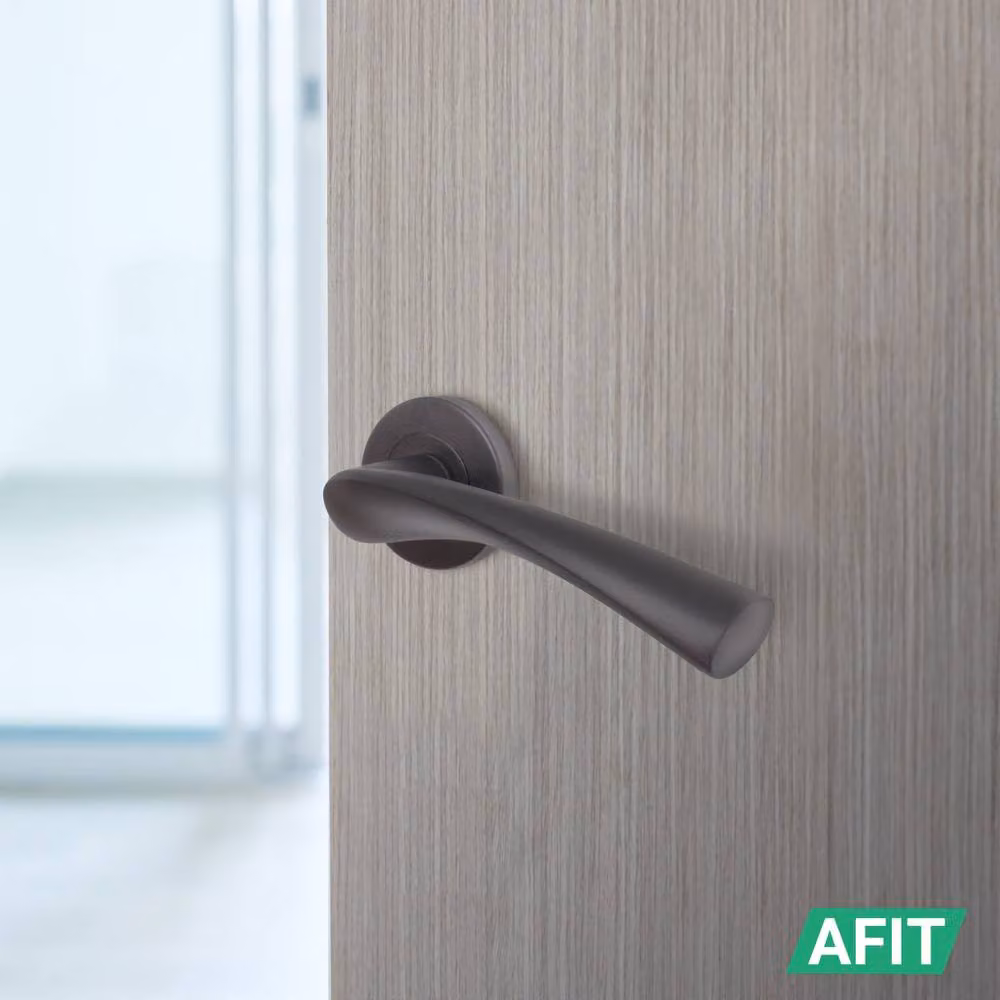 AFIT Black Bathroom Twist Door Handles 2 Pack with WC Lock and Hinges Thumbturn, 15 x 15 cm – 6