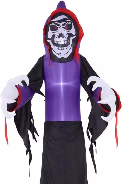 Living and Home 11 FT Halloween Inflatable Grim Reaper Decoration with LED Lights in Multicolour and Purple – 1
