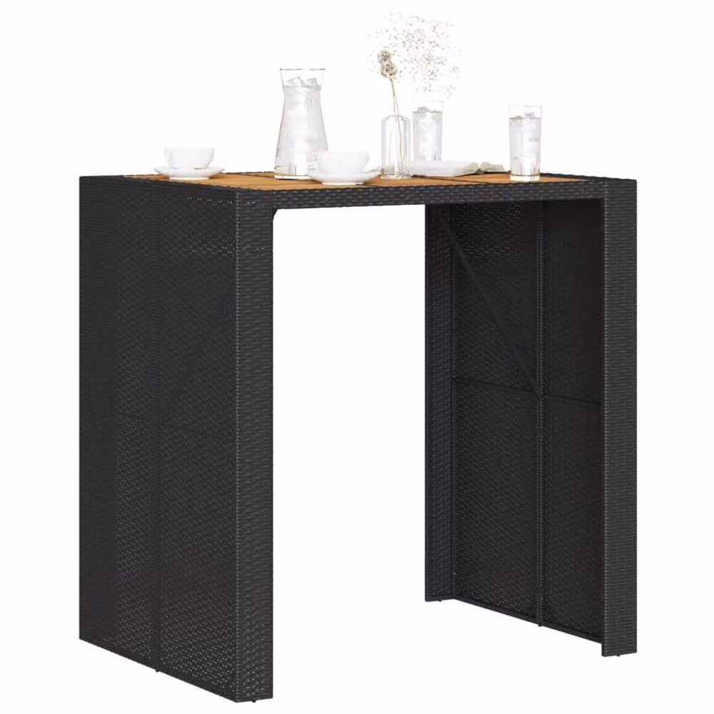 Berkfield Home Beautiful Garden Bar Table with Black Acacia Wood Top, W/D/H: 105 x 80 x 110 cm – 4