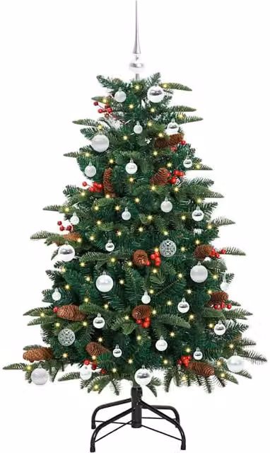 Berkfield Home Elegant Green Artificial Christmas Tree with 150 LEDs and Stand – 1