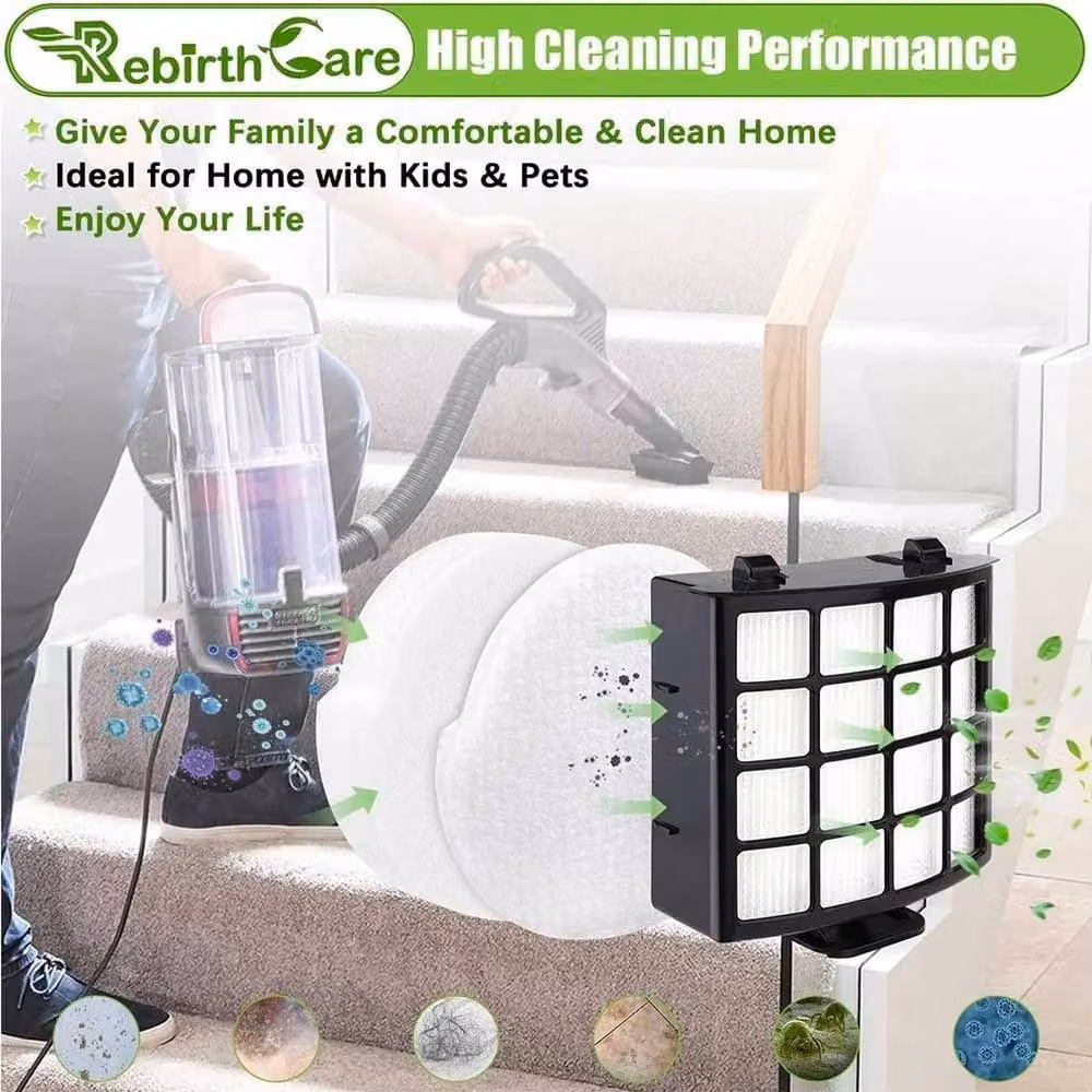 Shark Replacement Hepa 1 Felt and Foam Filter Set in Black, 0.6m2 – 4