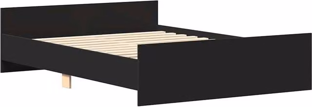 Berkfield Home Durable Bed Frame with Headboard and Footboard in Black, W/D/H: 140 x 200 x 50 cm – 1