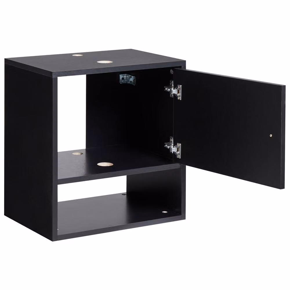 Wyld and Coco Black Wall Mounted Washbasin with Pre Cut Holes W: 45 cm, D: 30 cm, H: 47 cm – 4