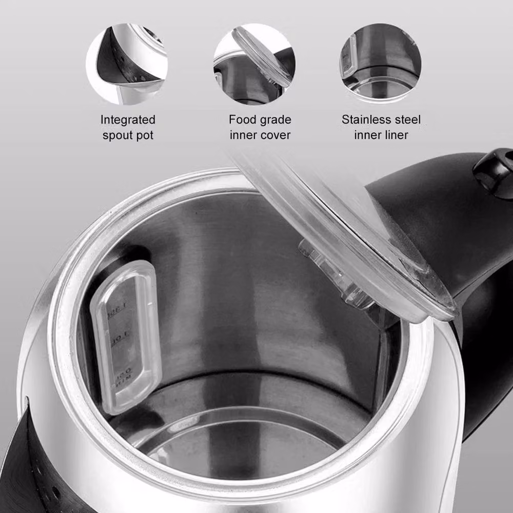 FLAVORA Silver Stainless Steel Quiet Fast Boil Electric Kettle, 1.7 l – 6