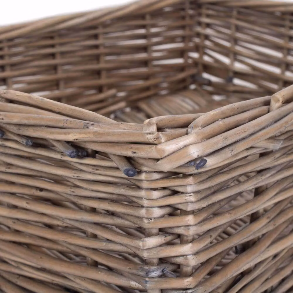 Red Hamper Antique Wash Straight Sided Rectangular Wicker Tray in Brown, Width: 25 cm – 4